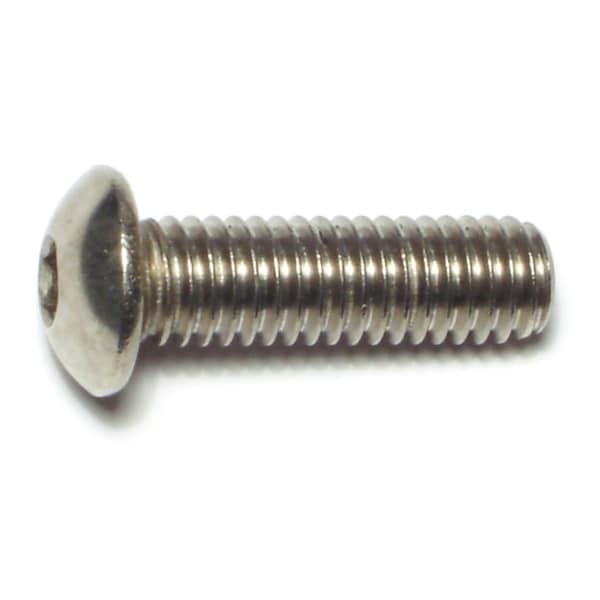 Midwest Fastener 3/8"-16 Socket Head Cap Screw, Button, Plain 18-8 Stainless Steel, 1-1/4 in Length, 6 PK 72073 - main